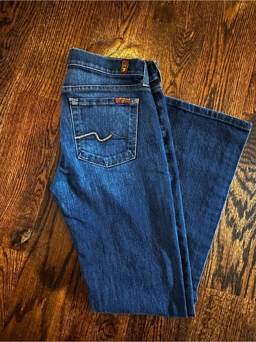 7 For All Mankind Women's Dark Blue Boot Cut Jeans